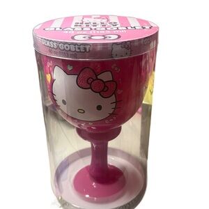 Hello Kitty Pink Glass Goblet